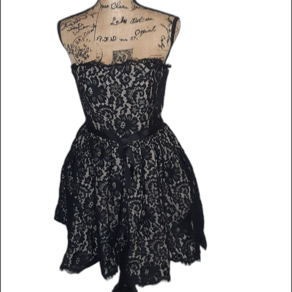 Robert Rodriguez/Target Black/Tan Strapless Size 4 Dress